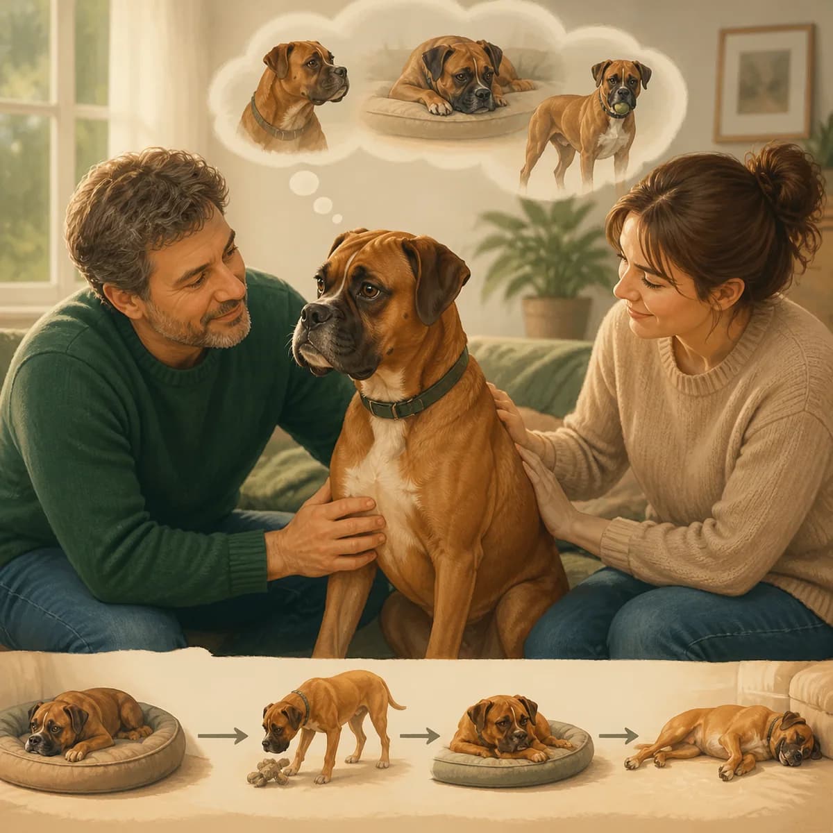 Illustration éditoriale originale créée pour l’article « Adopter un chien adulte : ce que cela change »