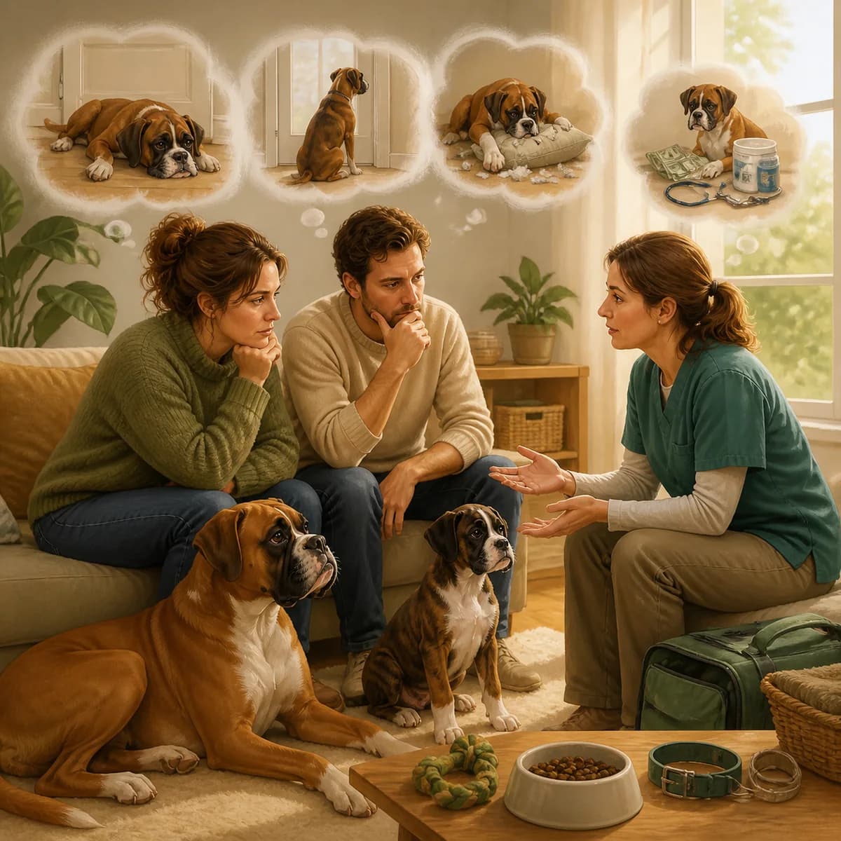 Illustration éditoriale originale créée pour l’article « Adopter un deuxième chien »