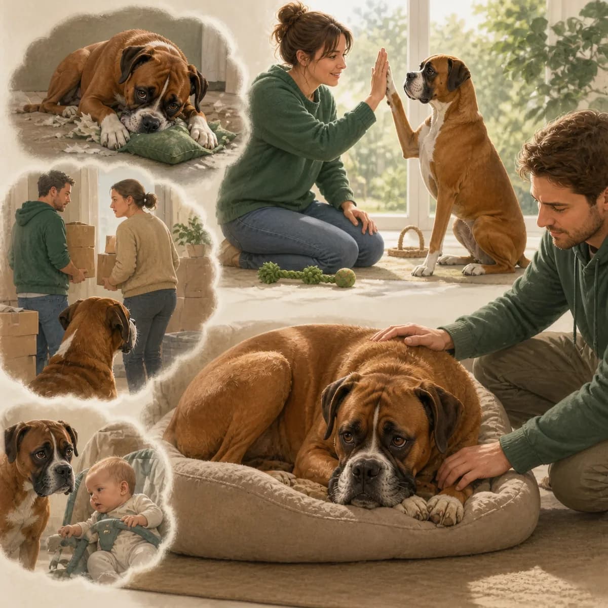 Illustration éditoriale originale créée pour l’article « Pourquoi des chiens sont abandonnés »