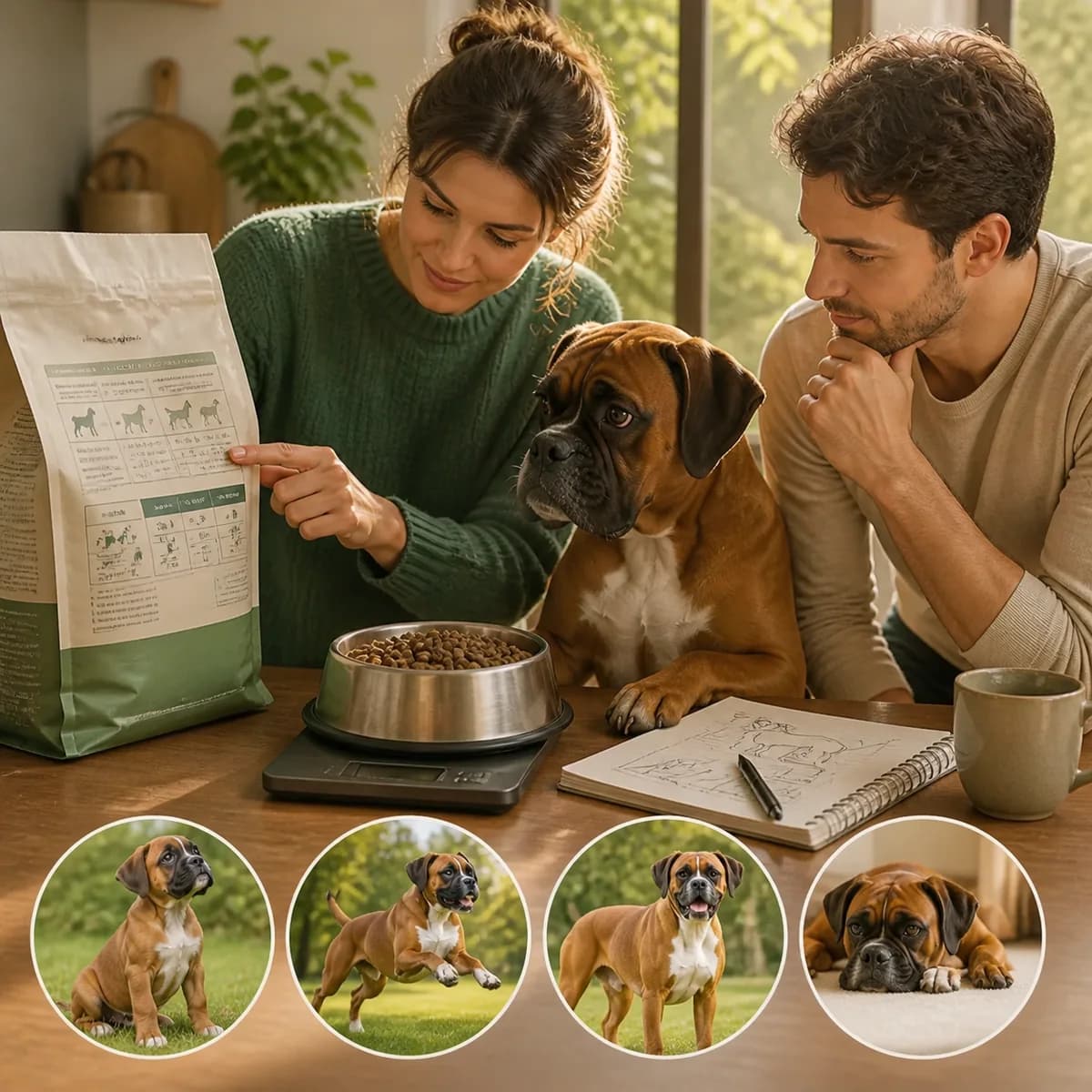 Illustration éditoriale originale créée pour l’article « Calculer la ration de son chien »
