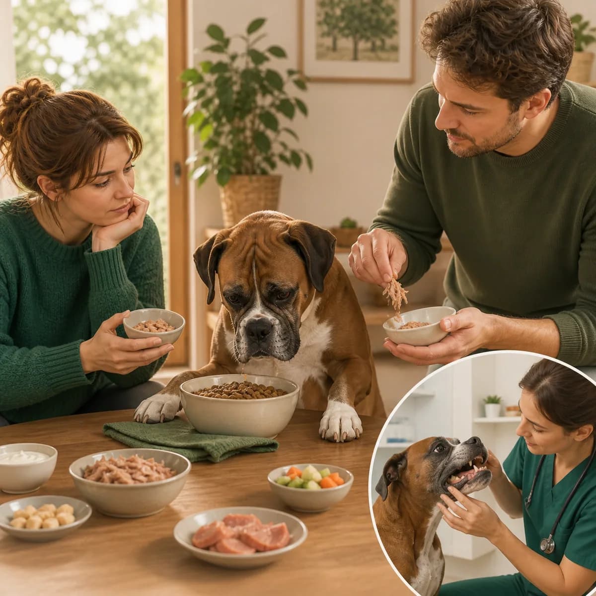 Illustration éditoriale originale créée pour l’article « Mon chien est difficile : ce qui l’a rendu ainsi »