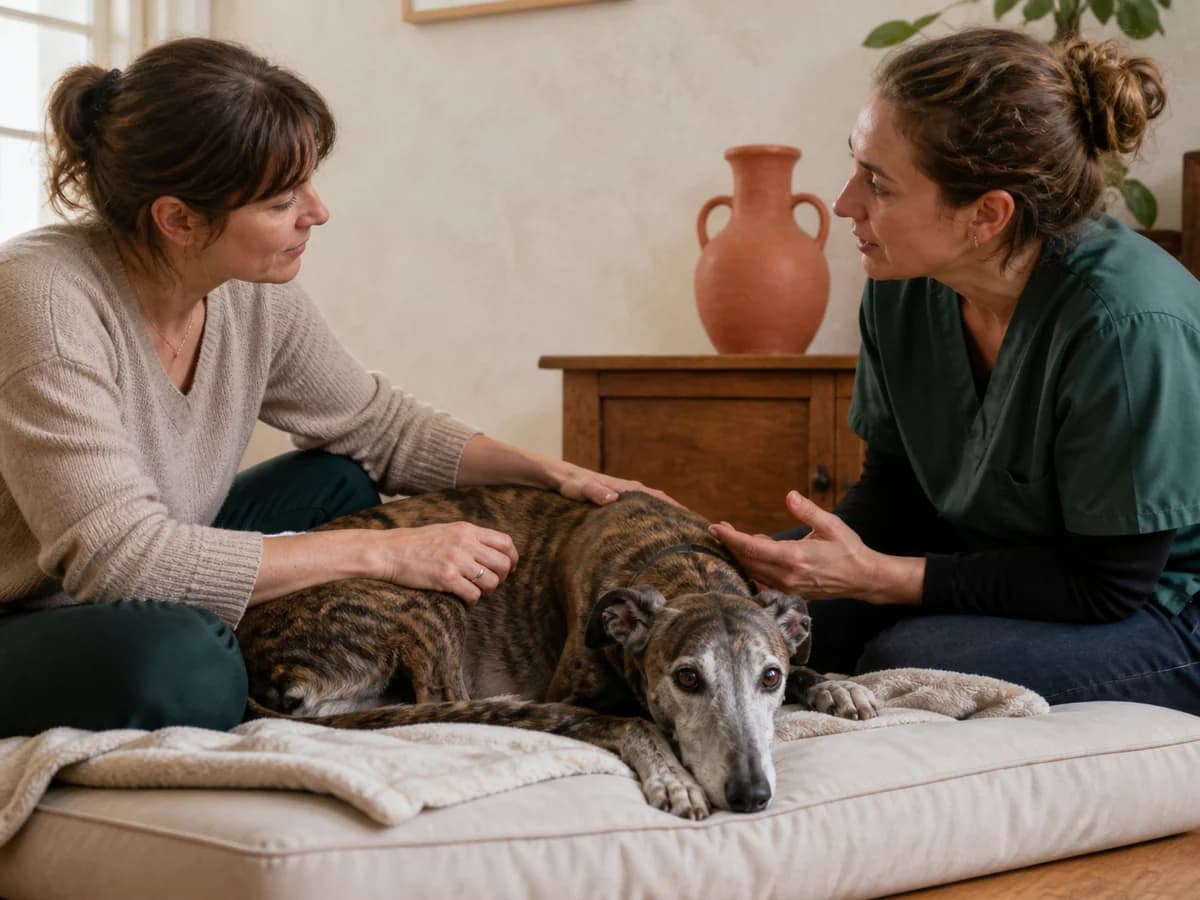 Illustration éditoriale originale créée pour l’article « Accompagner la fin de vie d’un chien »