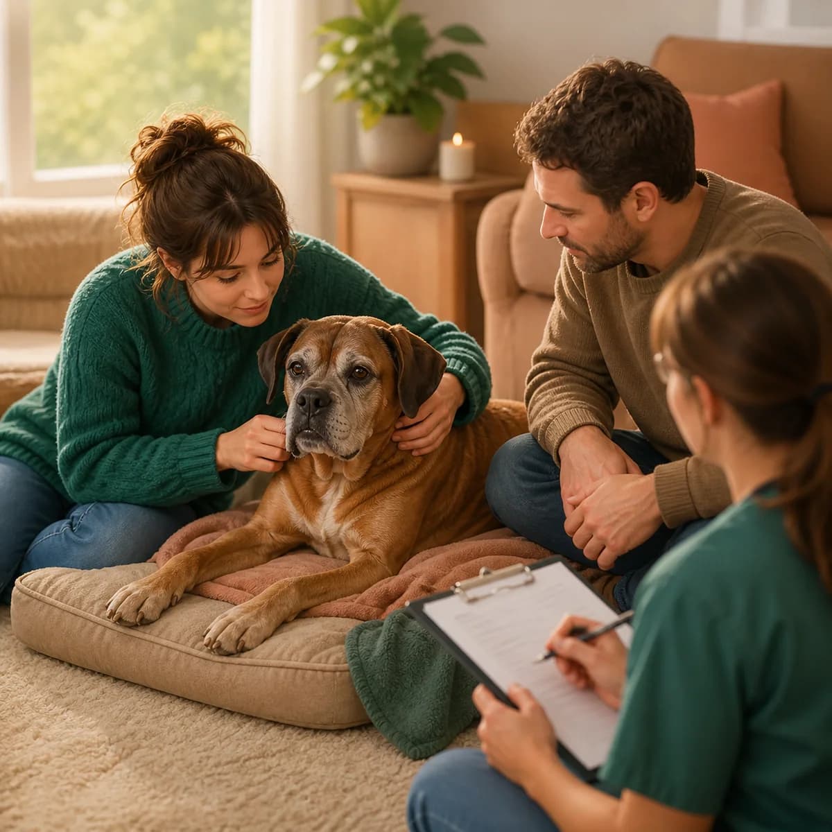 Illustration éditoriale originale créée pour l’article « Accompagner la fin de vie d’un chien »