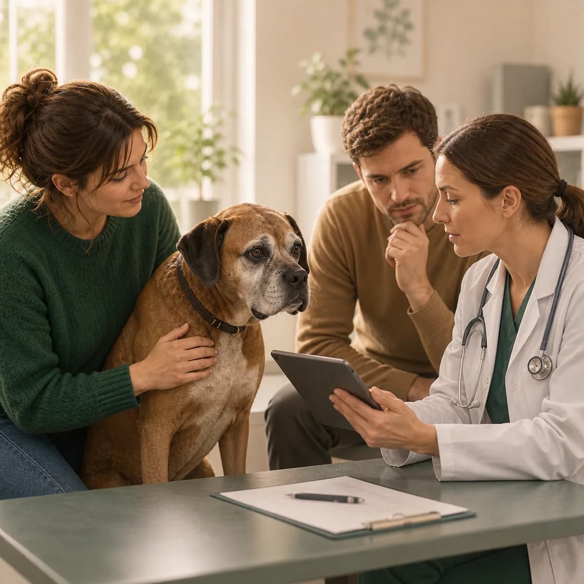 Illustration éditoriale originale créée pour l’article « Anesthésier un chien âgé : les questions à poser »