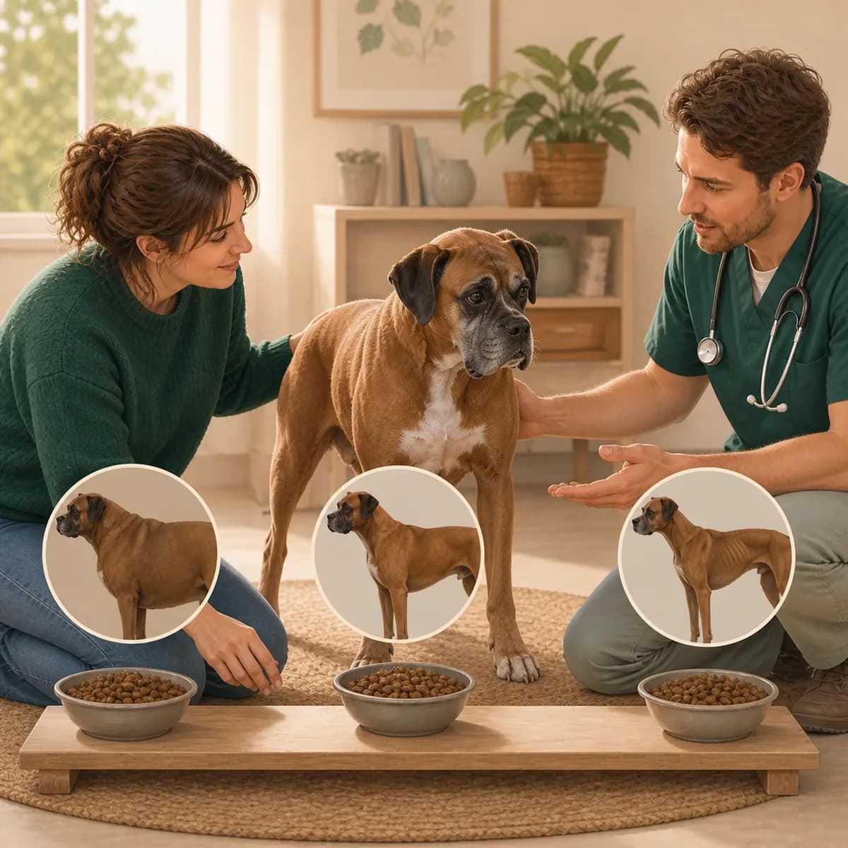 Illustration éditoriale originale créée pour l’article « Adapter l’alimentation d’un chien âgé »