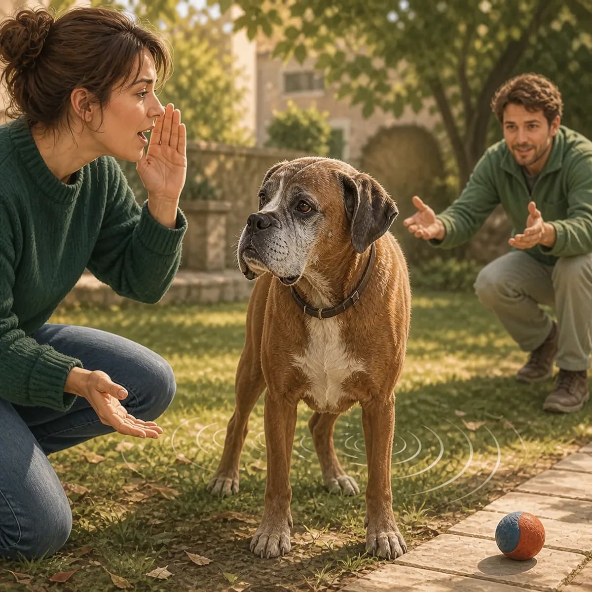 Illustration éditoriale originale créée pour l’article « Quand un chien âgé n’entend plus »