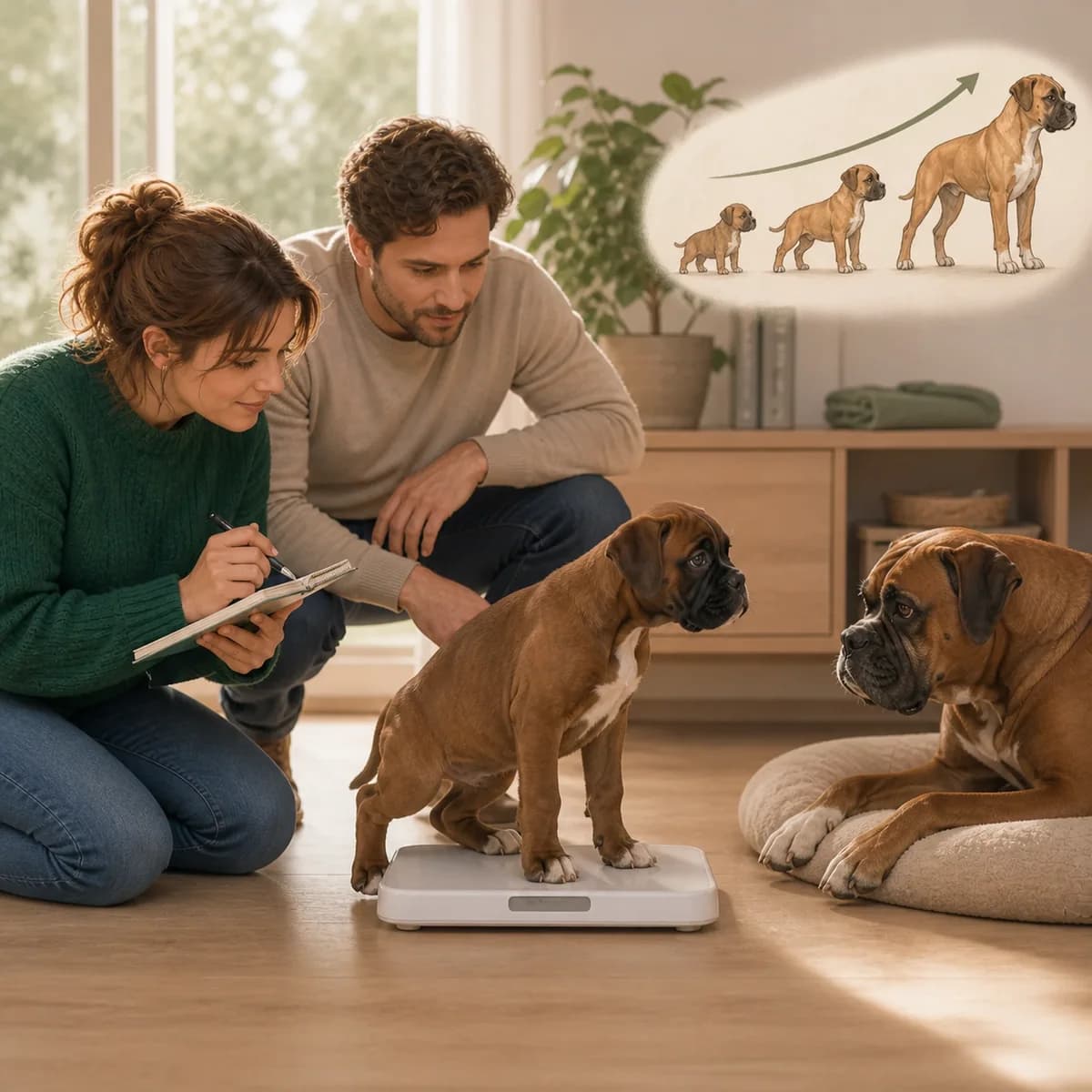 Illustration éditoriale originale créée pour l’article « La croissance d’un chiot : ce qu’on surveille »