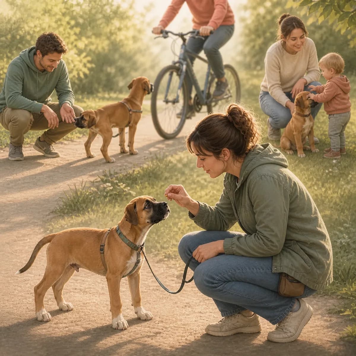 Illustration éditoriale originale créée pour l’article « La socialisation du chiot : la période qui ne se rattrape pas »