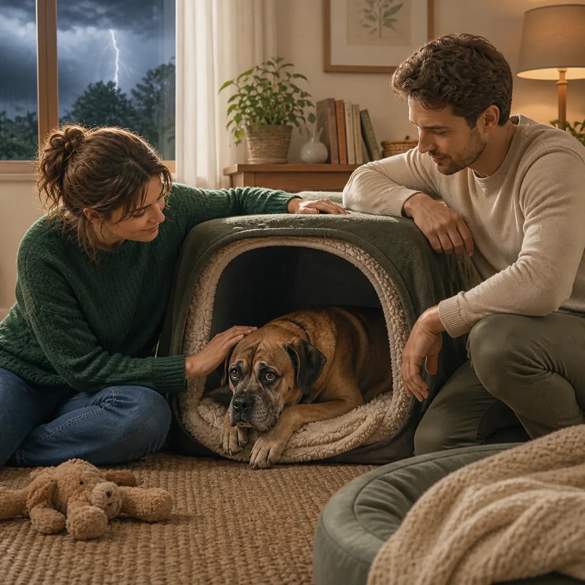 Illustration éditoriale originale créée pour l’article « Le chien qui a peur des bruits »