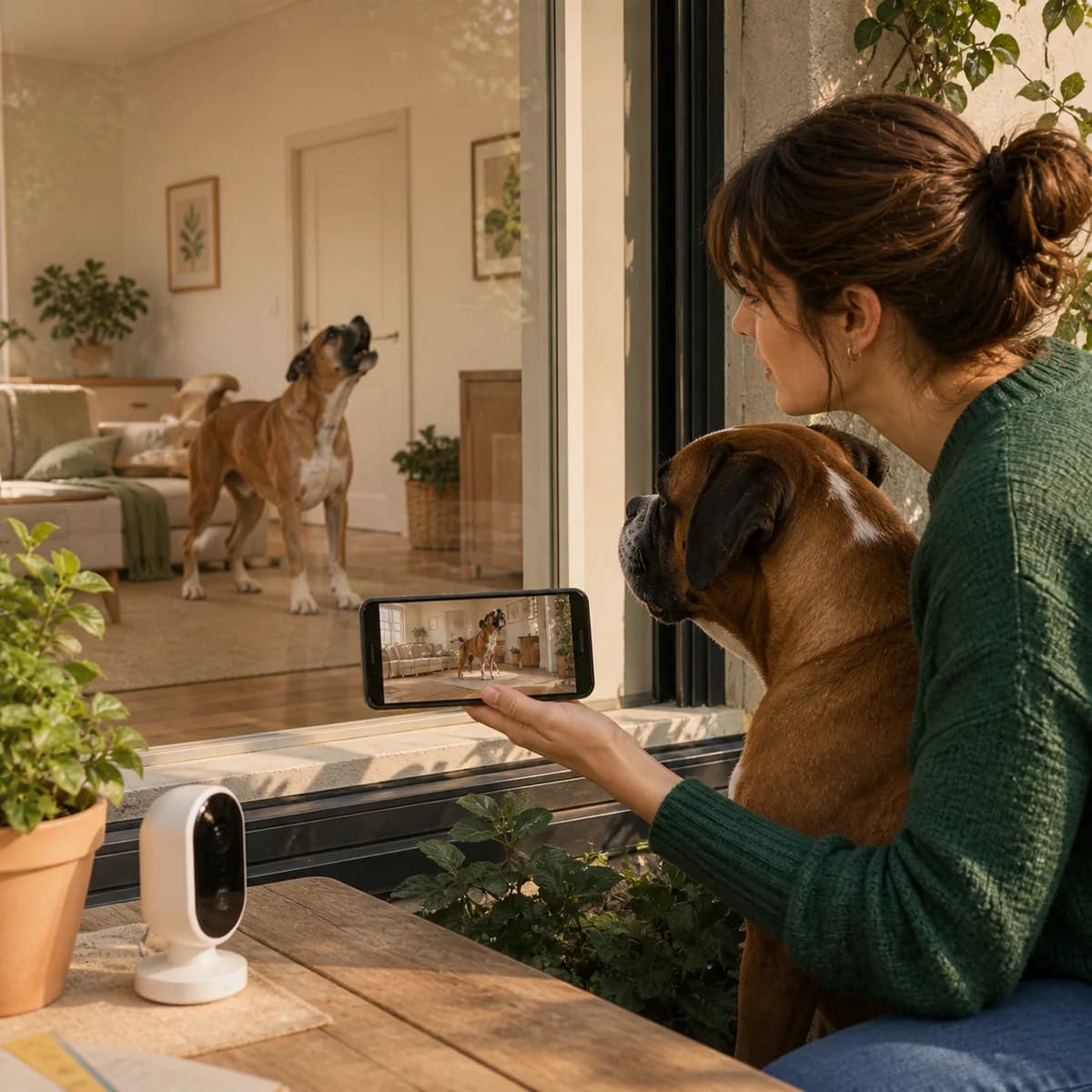 Illustration éditoriale originale créée pour l’article « Le chien qui aboie quand il est seul »