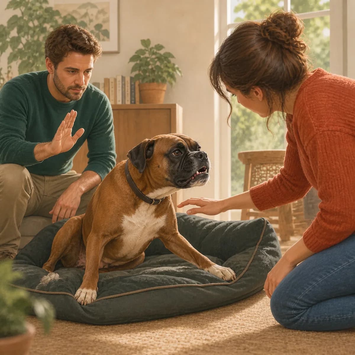 Illustration éditoriale originale créée pour l’article « Mon chien grogne : que faire »