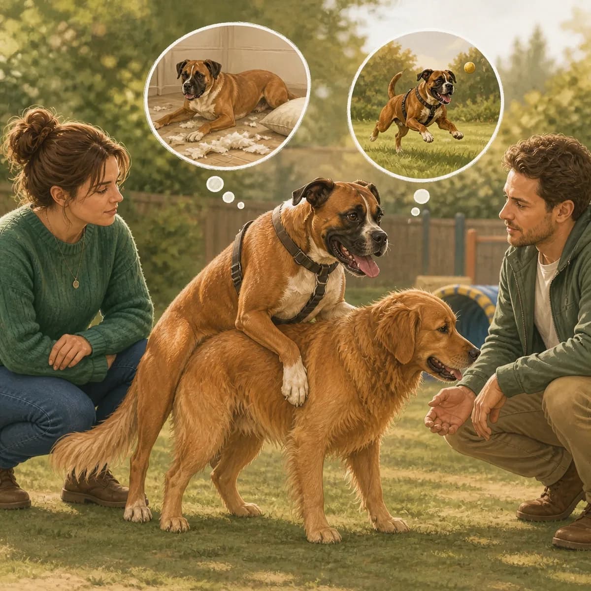 Illustration éditoriale originale créée pour l’article « Chien qui chevauche : ce que cela signifie »