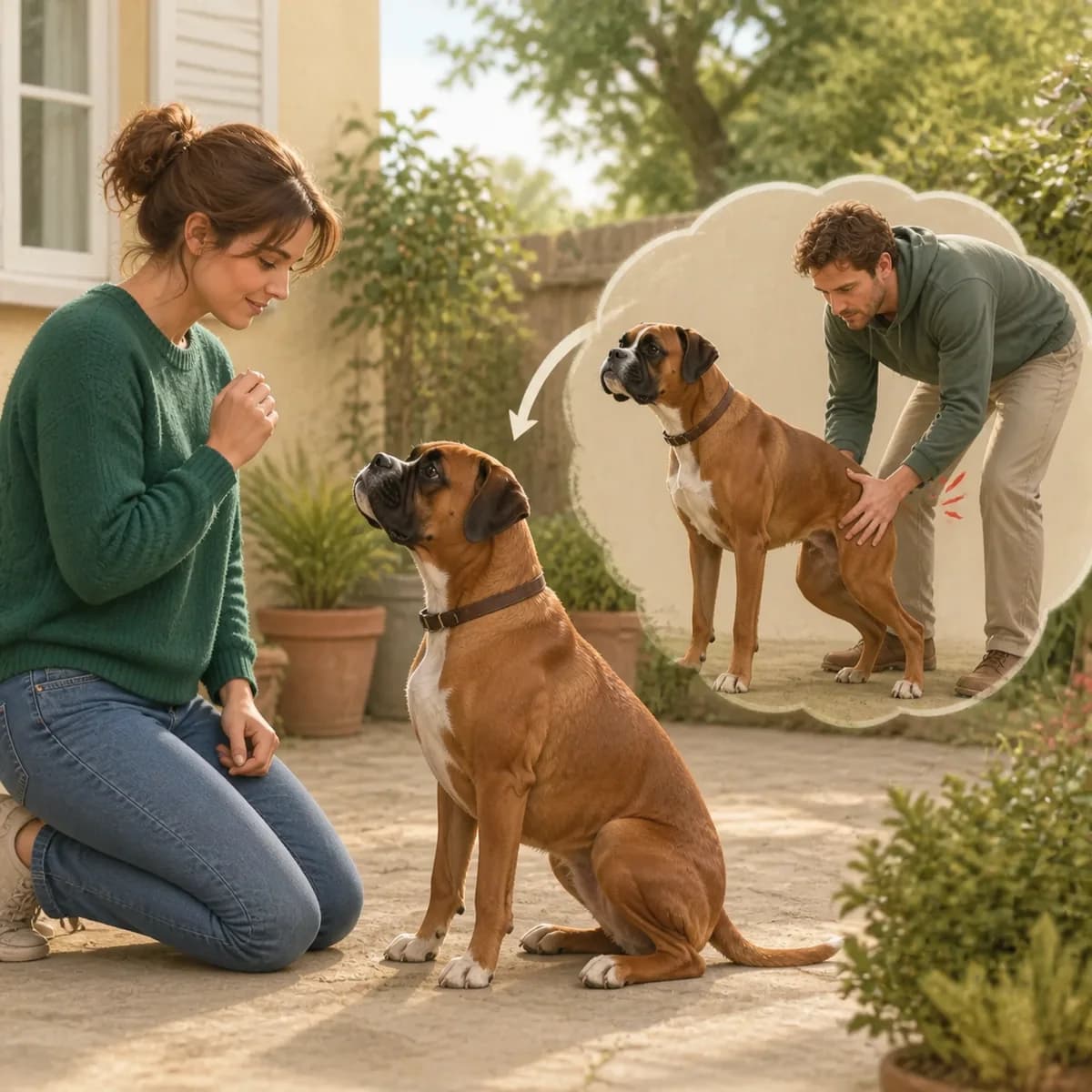 Illustration éditoriale originale créée pour l’article « Apprendre l’assis à son chien »