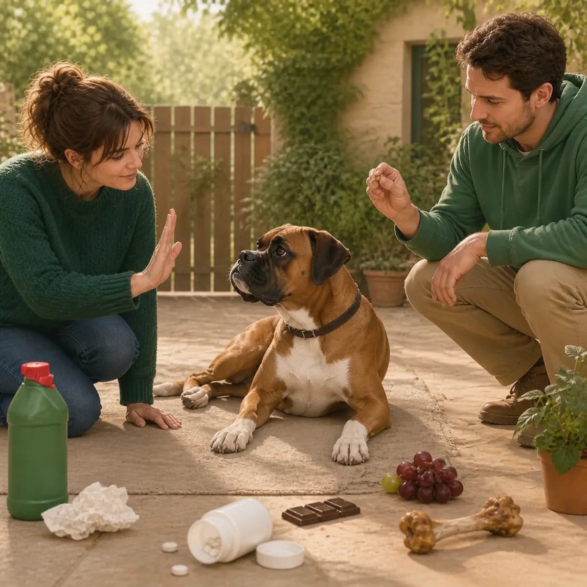 Illustration éditoriale originale créée pour l’article « Apprendre le « ne touche pas » à son chien »
