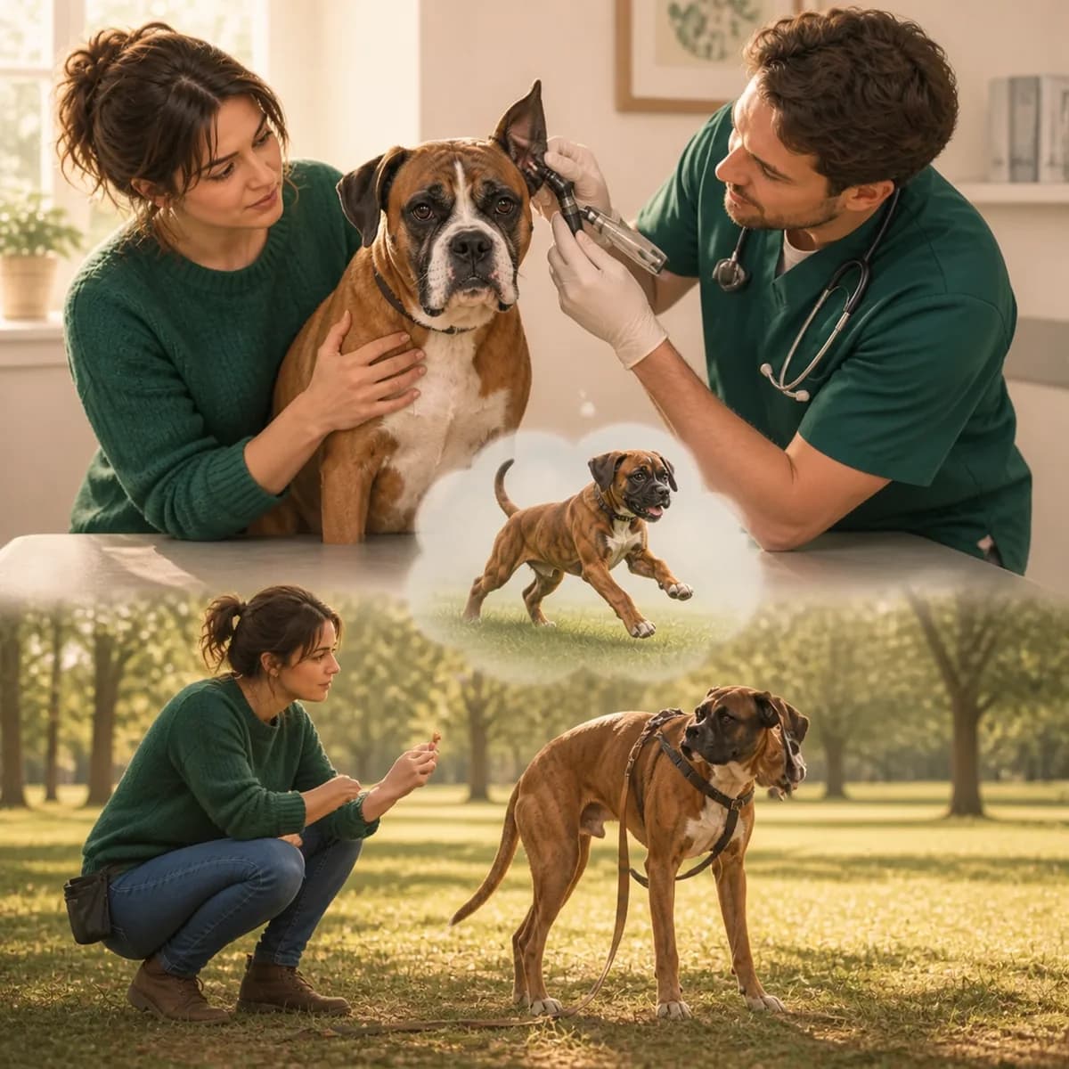 Illustration éditoriale originale créée pour l’article « Mon chien n’écoute plus rien : par où reprendre »