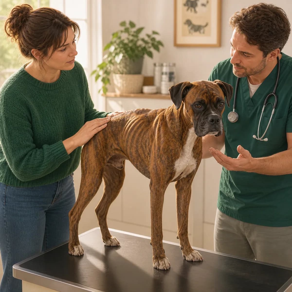 Illustration éditoriale originale créée pour l’article « Mon chien maigrit sans raison »