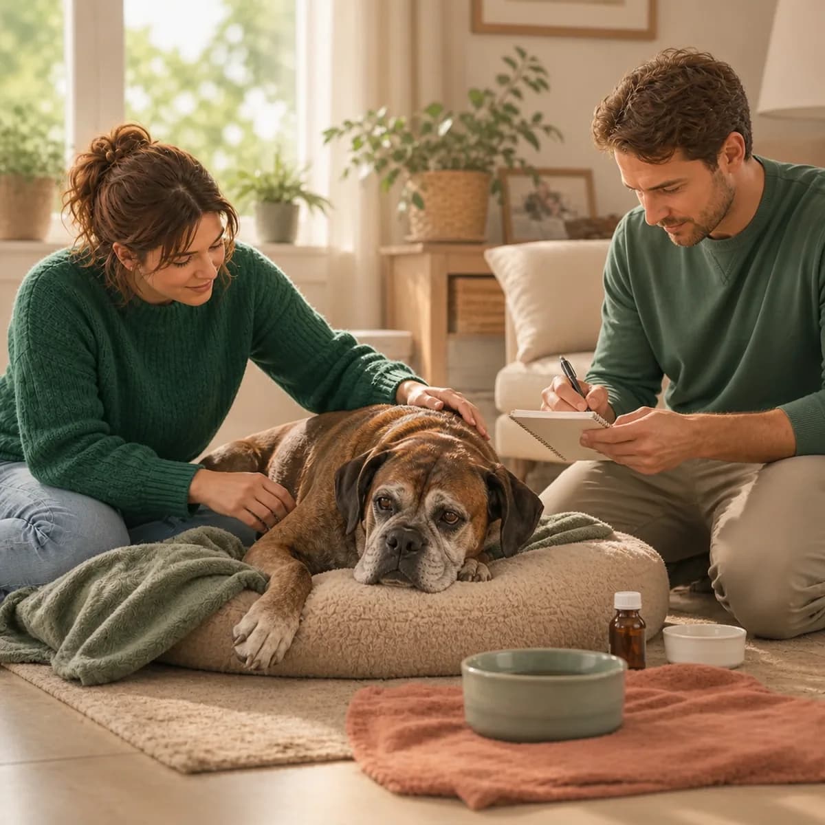 Illustration éditoriale originale créée pour l’article « Accompagner son chien en fin de vie »