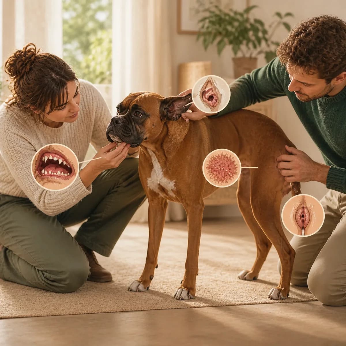 Illustration éditoriale originale créée pour l’article « Mon chien sent mauvais »