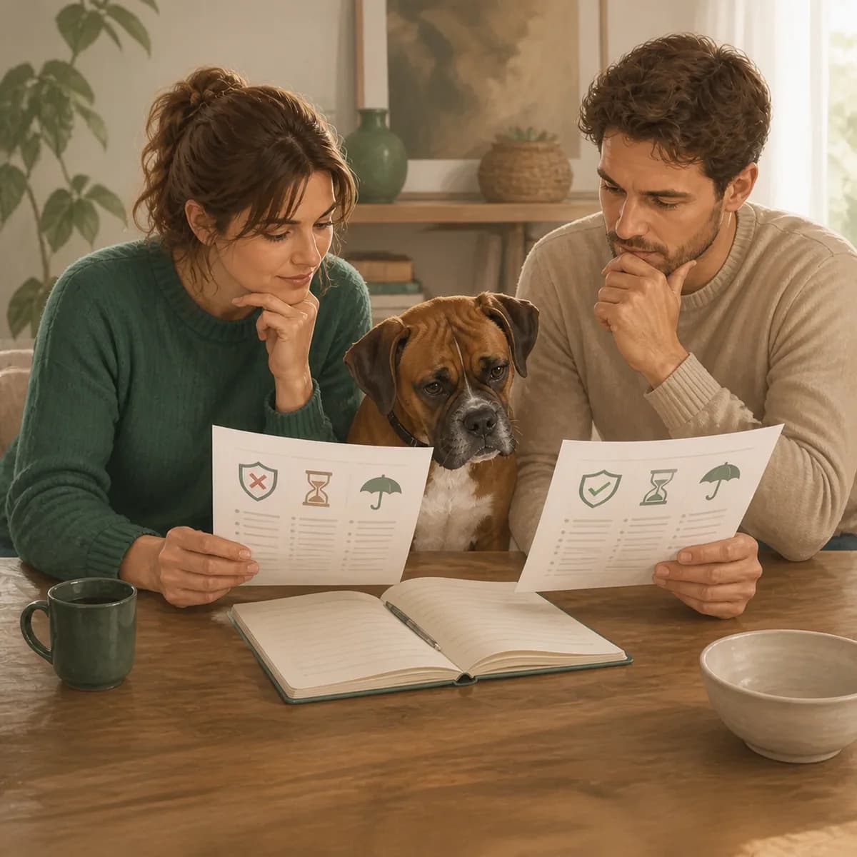Illustration éditoriale originale créée pour l’article « Assurance santé pour chien : comment comparer »