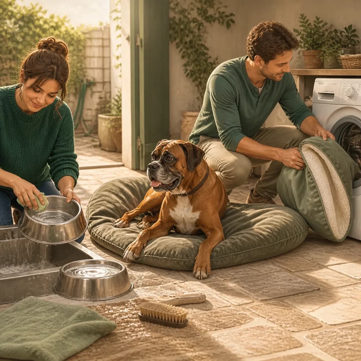 Illustration éditoriale originale créée pour l’article « Entretenir le matériel du chien »