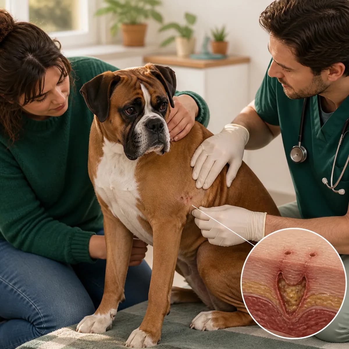 Illustration éditoriale originale créée pour l’article « Après une morsure entre chiens »