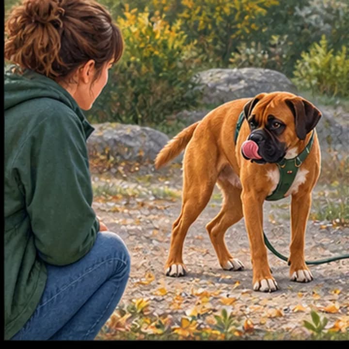 Une personne observe à distance les signaux d’inconfort montrés par son chien. Illustration pour l’article « Le chien qui devient collant »