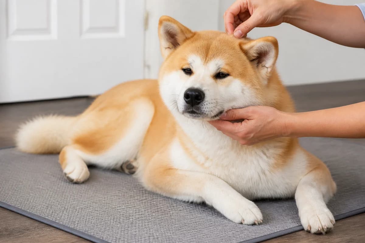 Portrait rapproché d’un akita inu pour illustrer le pelage et les soins courants