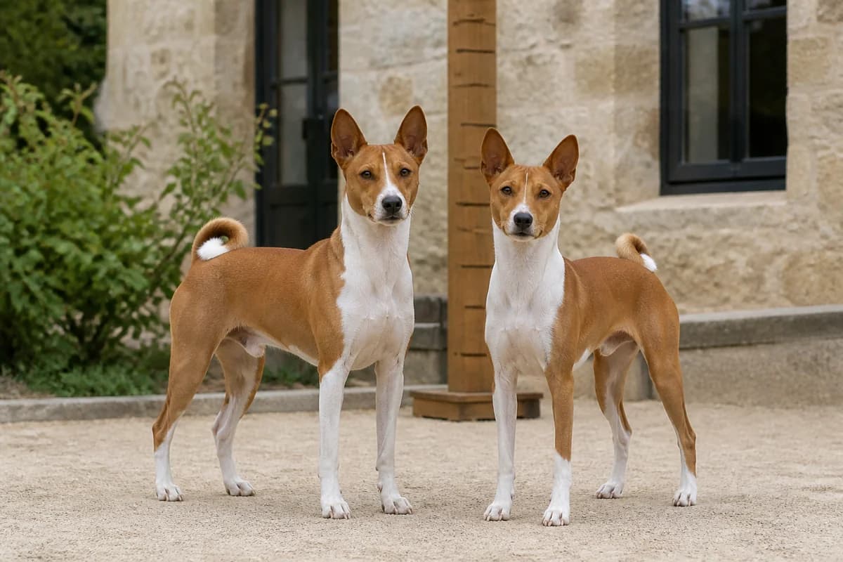 Basenji adulte, vue de la silhouette et du gabarit