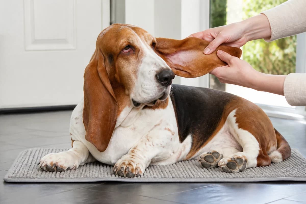 Portrait rapproché d’un basset hound pour illustrer le pelage et les soins courants