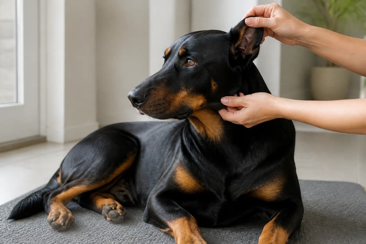 Portrait rapproché d’un beauceron pour illustrer le pelage et les soins courants