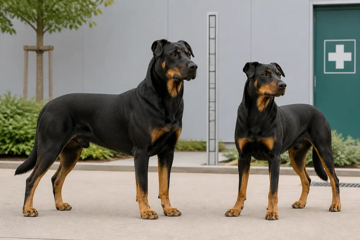 Beauceron adulte, vue de la silhouette et du gabarit