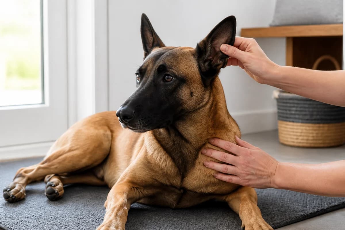 Portrait rapproché d’un berger belge malinois pour illustrer le pelage et les soins courants