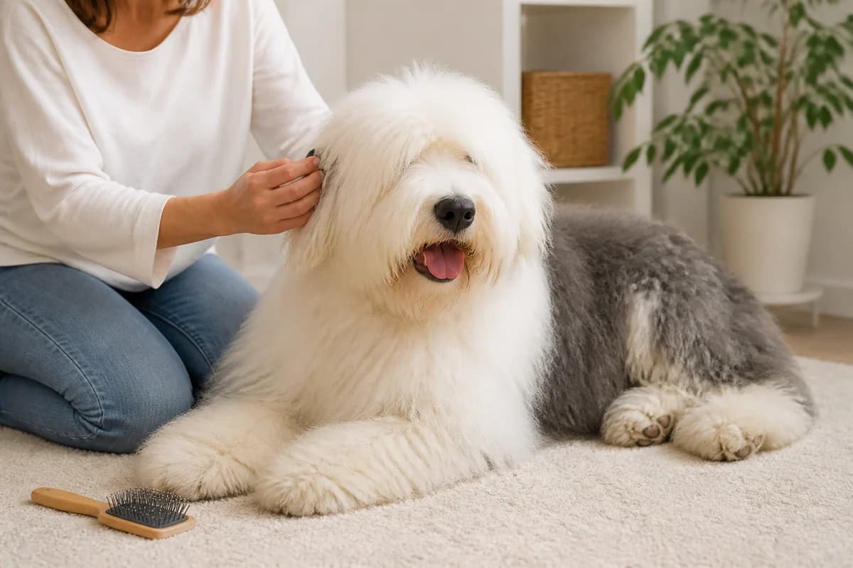 Portrait rapproché d’un bobtail pour illustrer le pelage et les soins courants