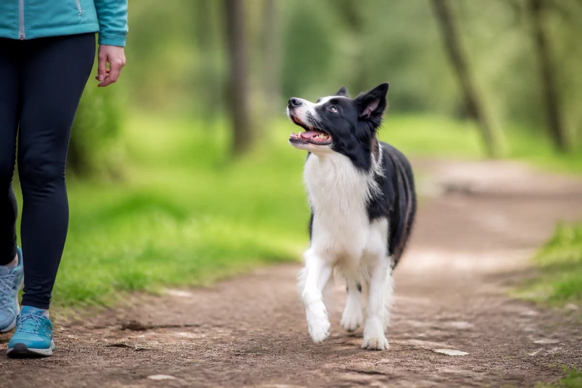 Border collie observé pendant une sortie adaptée à son gabarit