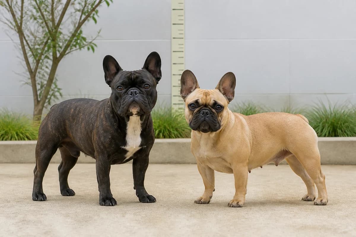 Bouledogue français adulte, vue de la silhouette et du gabarit
