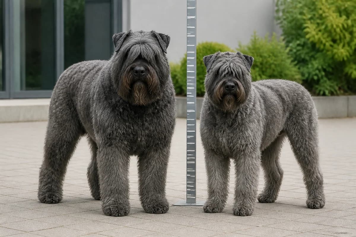 Bouvier des Flandres adulte, vue de la silhouette et du gabarit