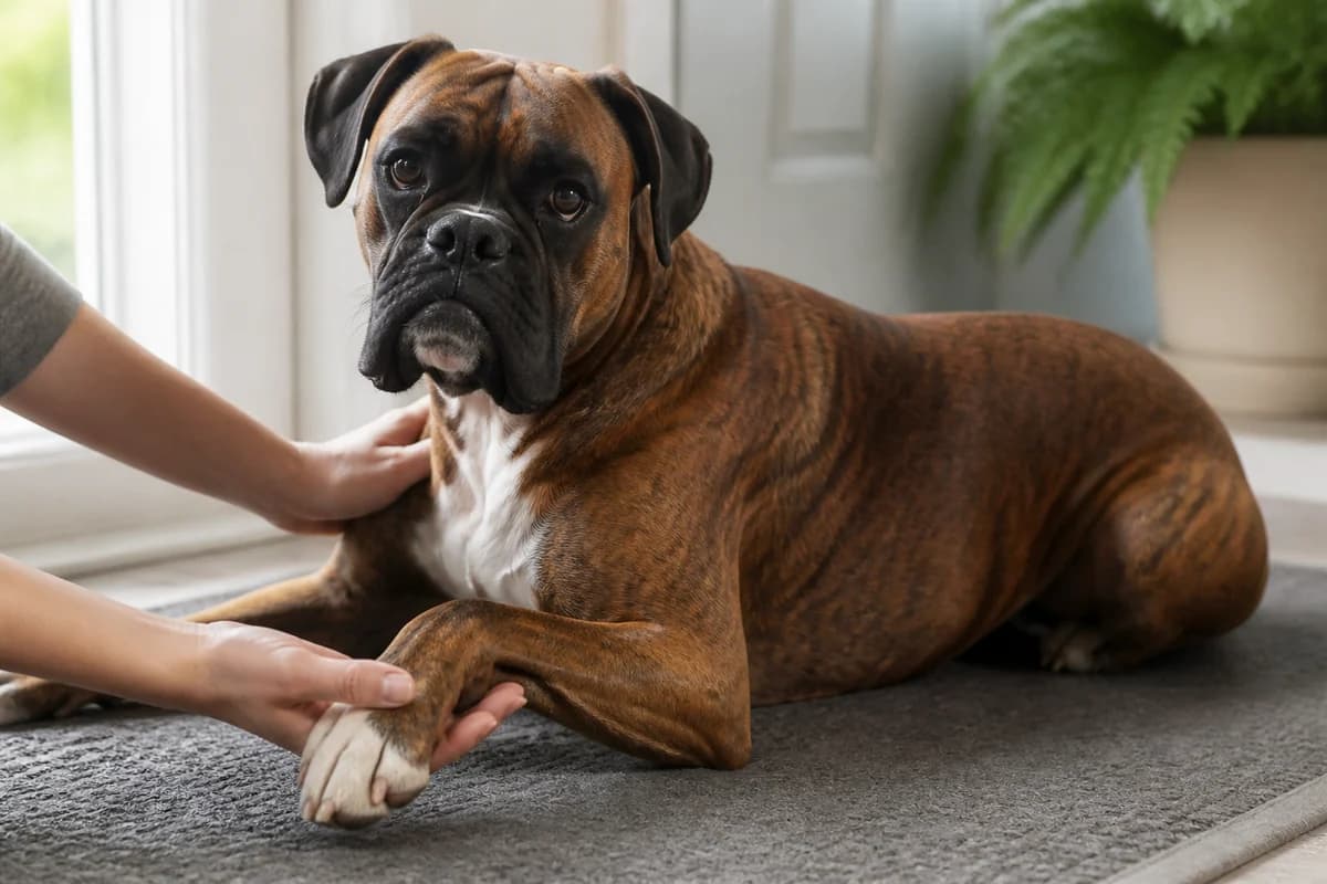 Portrait rapproché d’un boxer pour illustrer le pelage et les soins courants