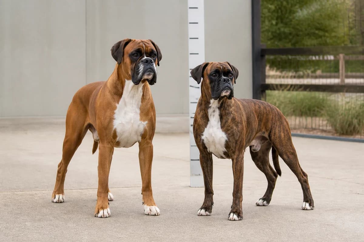 Boxer adulte, vue de la silhouette et du gabarit