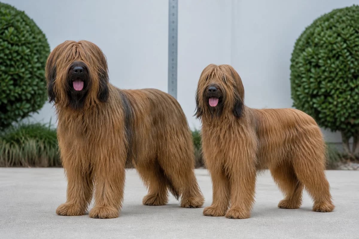 Briard adulte, vue de la silhouette et du gabarit
