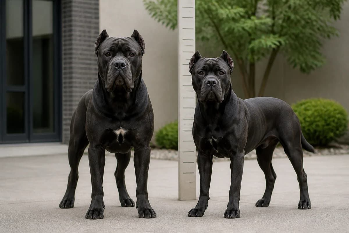 Cane corso adulte, vue de la silhouette et du gabarit
