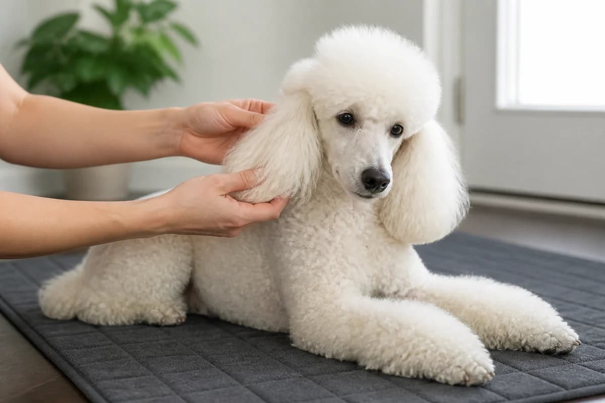 Portrait rapproché d’un caniche royal pour illustrer le pelage et les soins courants