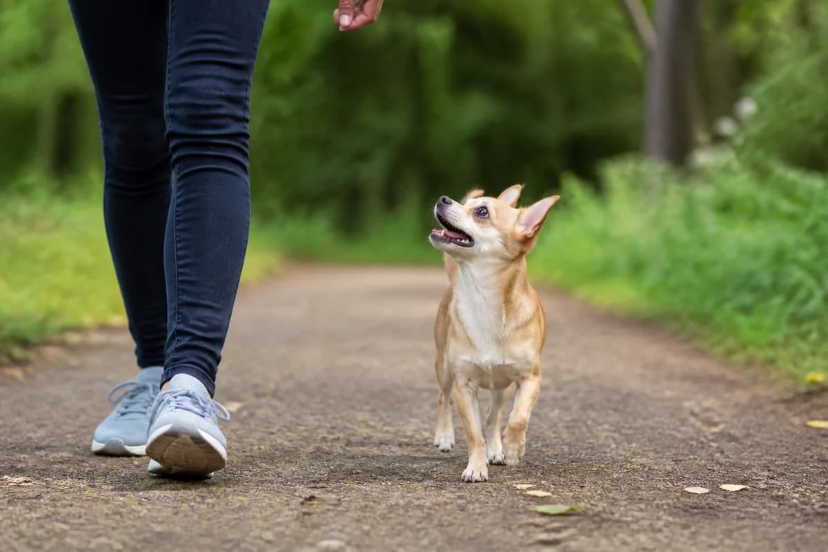 Chihuahua observé pendant une sortie adaptée à son gabarit