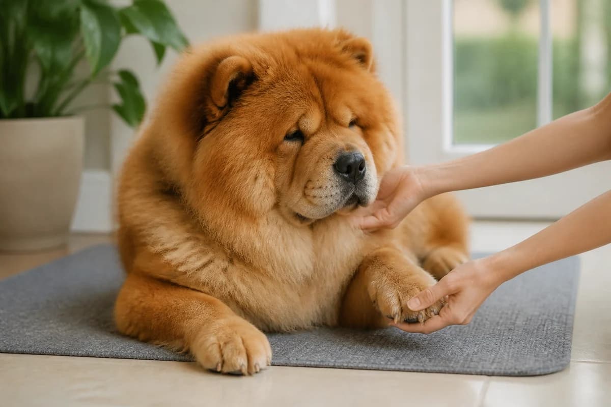 Portrait rapproché d’un chow-chow pour illustrer le pelage et les soins courants