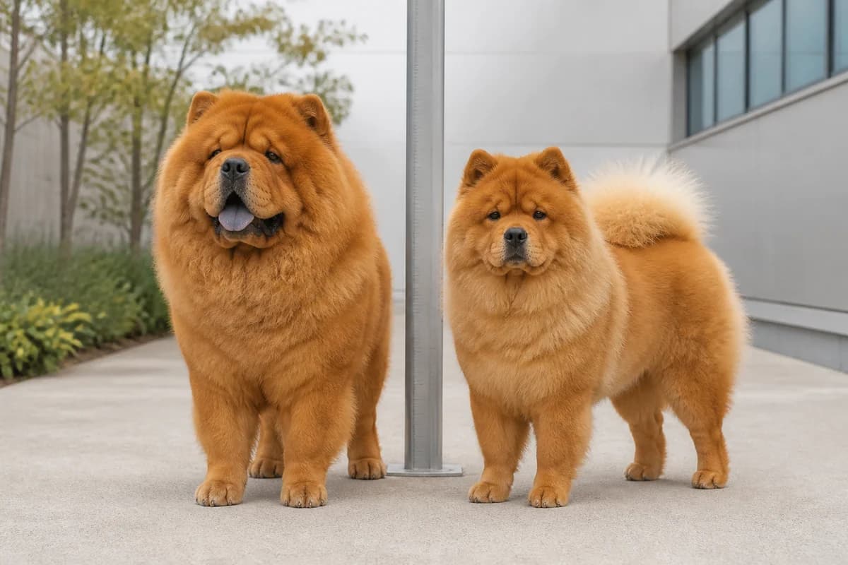 Chow-chow adulte, vue de la silhouette et du gabarit