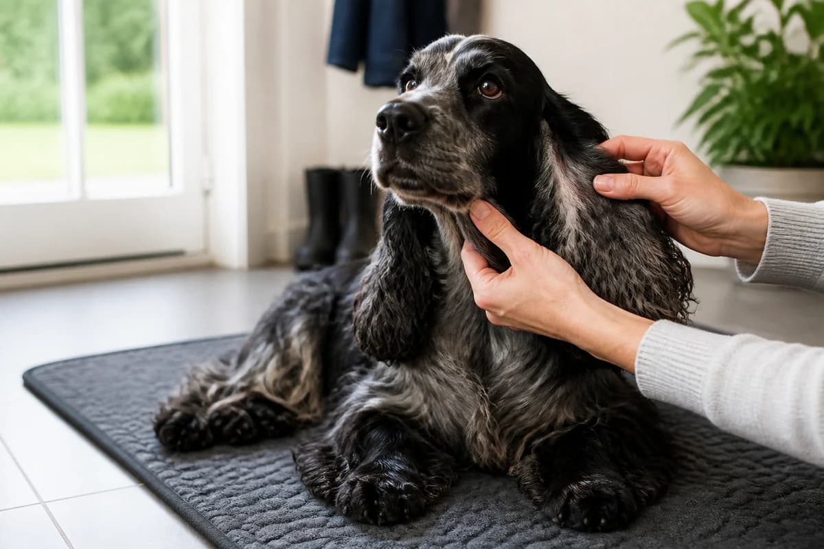 Portrait rapproché d’un cocker spaniel anglais pour illustrer le pelage et les soins courants