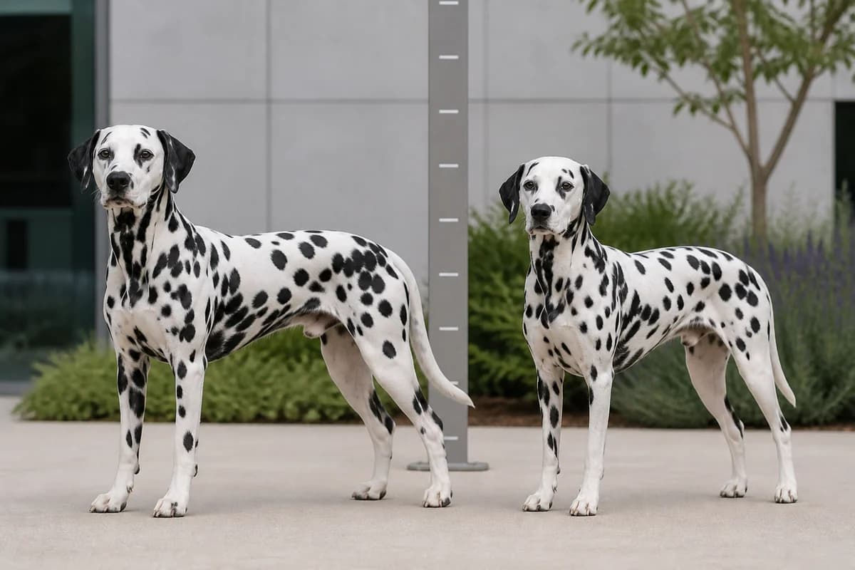 Dalmatien adulte, vue de la silhouette et du gabarit