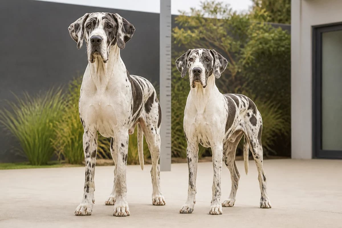 Dogue allemand adulte, vue de la silhouette et du gabarit