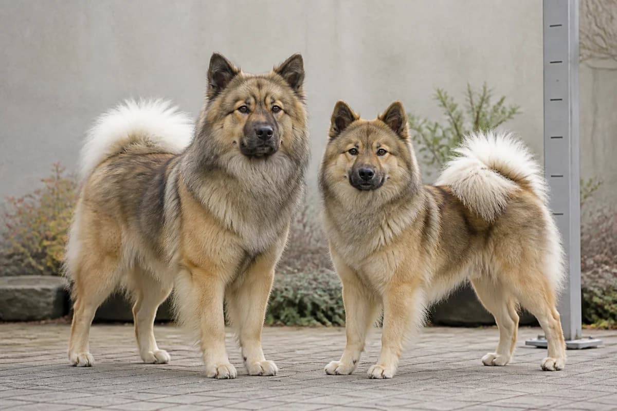 Eurasier adulte, vue de la silhouette et du gabarit