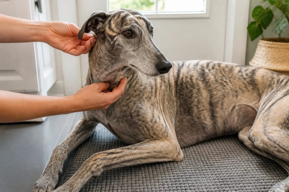 Portrait rapproché d’un galgo espagnol pour illustrer le pelage et les soins courants