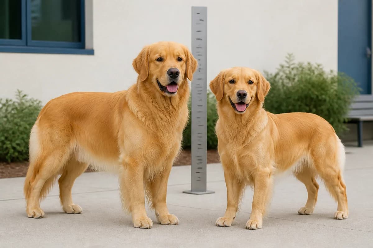 Golden retriever adulte, vue de la silhouette et du gabarit
